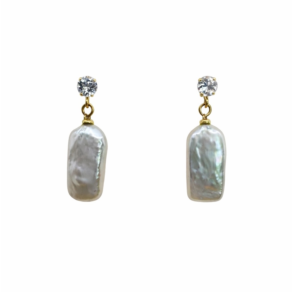 Freshwater Baroque Pearl Dangle Studs
